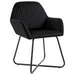 vidaXL Scaune de sufragerie, 6 buc, negru, catifea