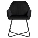 vidaXL Scaune de sufragerie, 6 buc, negru, catifea