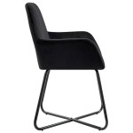 vidaXL Scaune de sufragerie, 6 buc, negru, catifea