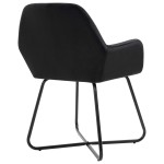 vidaXL Scaune de sufragerie, 6 buc, negru, catifea