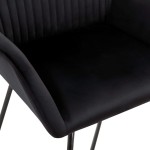 vidaXL Scaune de sufragerie, 6 buc, negru, catifea