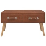 vidaXL Bancă cu sertare, maro, 80 cm, piele ecologică vidaXL Bancă cu sertare, maro, 80 cm, piele ecologică