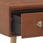 vidaXL Bancă cu sertare, maro, 80 cm, piele ecologică vidaXL Bancă cu sertare, maro, 80 cm, piele ecologică