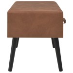 vidaXL Banchetă cu sertare, 80 cm, maro închis, piele ecologică