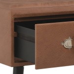 vidaXL Banchetă cu sertare, 80 cm, maro închis, piele ecologică