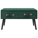 vidaXL Banchetă cu sertare, verde, 80 cm, catifea