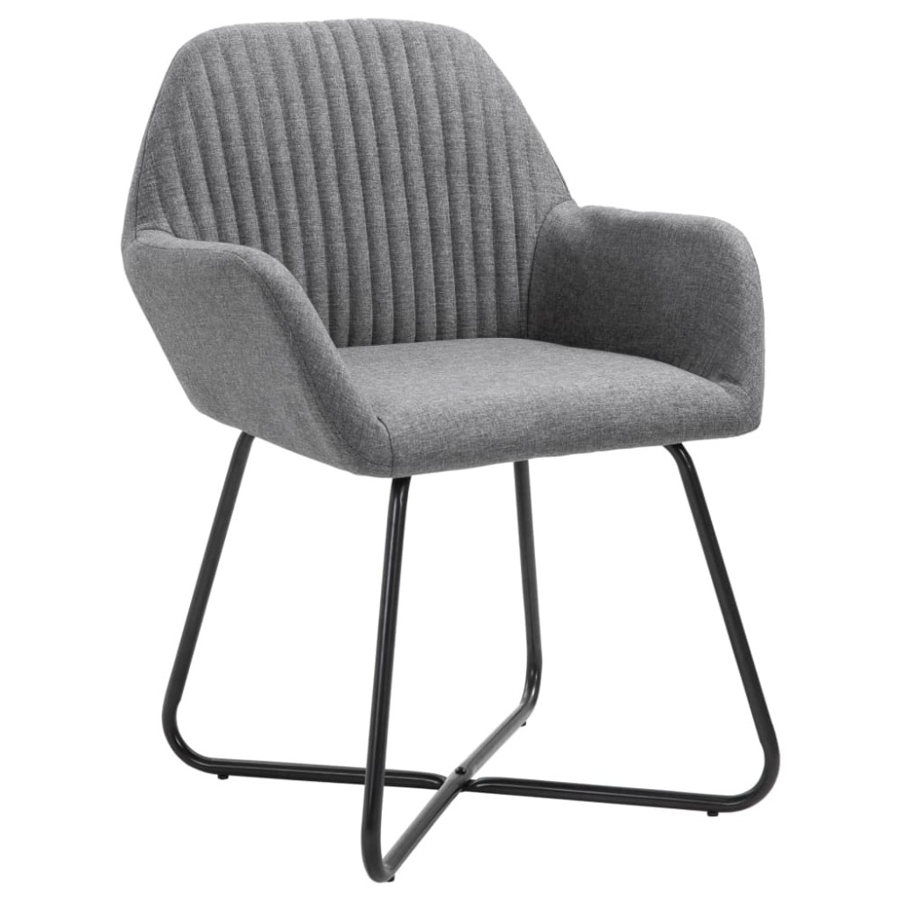 vidaXL Scaune de bucătărie pivotante, 4 buc., gri închis, textil