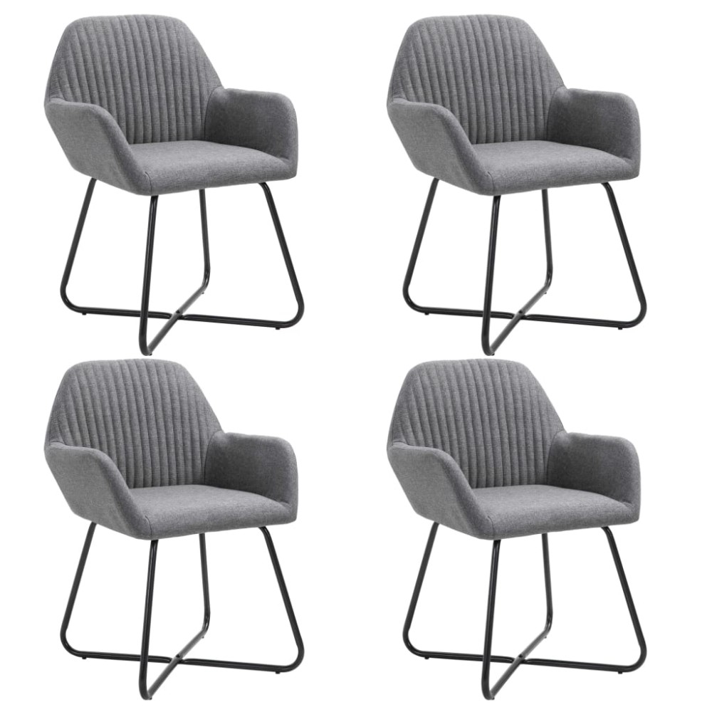 vidaXL Scaune de bucătărie pivotante, 4 buc., gri închis, textil