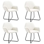 vidaXL Scaune de bucătărie, 4 buc., material textil