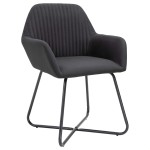 vidaXL Scaune de bucătărie, 4 buc., negru, material textil vidaXL Scaune de bucătărie, 4 buc., negru, material textil