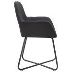 vidaXL Scaune de bucătărie, 4 buc., negru, material textil vidaXL Scaune de bucătărie, 4 buc., negru, material textil