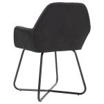 vidaXL Scaune de bucătărie, 4 buc., negru, material textil vidaXL Scaune de bucătărie, 4 buc., negru, material textil