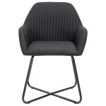 vidaXL Scaune de sufragerie, 6 buc. negru, material textil