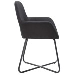 vidaXL Scaune de sufragerie, 6 buc. negru, material textil