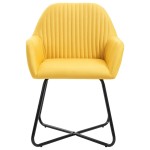 vidaXL Scaune de bucătărie, 4 buc., galben, material textil