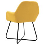 vidaXL Scaune de bucătărie, 4 buc., galben, material textil
