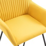 vidaXL Scaune de sufragerie, 6 buc., galben, material textil