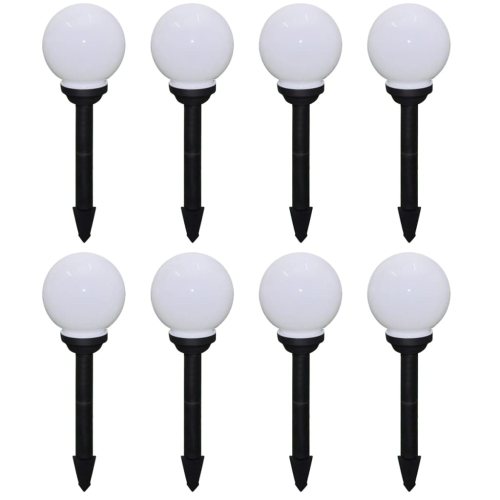 vidaXL Lămpi de exterior pentru alee LED 8 buc. 15 cm, cu țăruș de sol