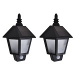 vidaXL Lămpi solare de perete cu senzor de mișcare, 2 buc., negru vidaXL Lămpi solare de perete cu senzor de mișcare, 2 buc., negru