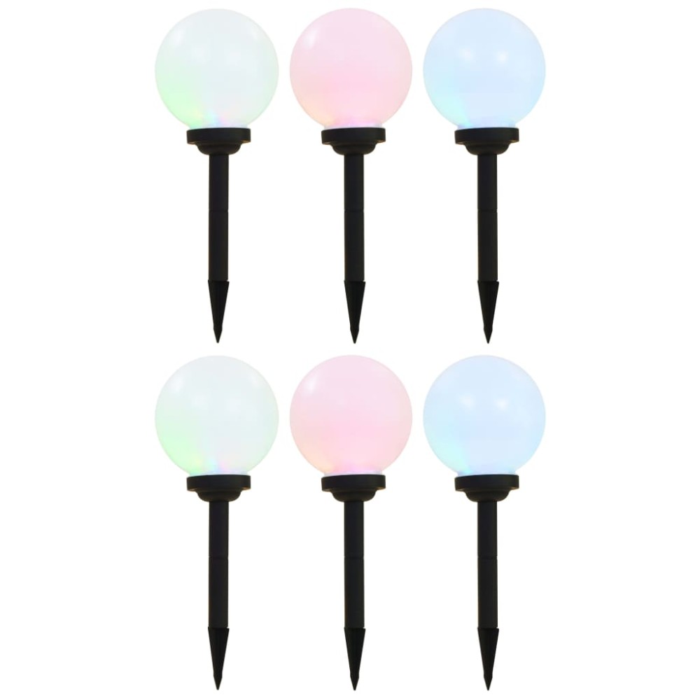 vidaXL Lămpi solare de exterior, 6 buc., 20 cm, RGB, sferic, LED