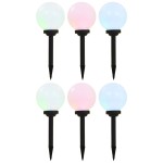 vidaXL Lămpi solare de exterior, 6 buc., 20 cm, RGB, sferic, LED
