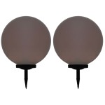 vidaXL Lămpi solare de exterior, 2 buc., 50 cm, RGB, sferic, LED vidaXL Lămpi solare de exterior, 2 buc., 50 cm, RGB, sferic, LED