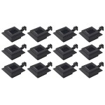vidaXL Lămpi solare de exterior, 12 buc., negru, 12 cm, pătrat, LED
