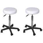 vidaXL Taburete de birou, 2 buc., alb, 35,5x84 cm, piele ecologică vidaXL Taburete de birou, 2 buc., alb, 35,5x84 cm, piele ecologică