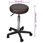 vidaXL Taburete de birou, 2 buc., maro, 35,5x84 cm, piele ecologică vidaXL Taburete de birou, 2 buc., maro, 35,5x84 cm, piele ecologică