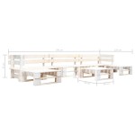 vidaXL Set mobilier grădină din paleți, 6 piese, alb, lemn vidaXL Set mobilier grădină din paleți, 6 piese, alb, lemn
