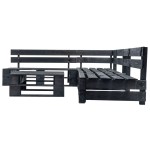 vidaXL Set mobilier grădină din paleți, negru, 4 piese, lemn vidaXL Set mobilier grădină din paleți, negru, 4 piese, lemn