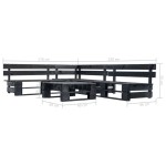 vidaXL Set mobilier grădină din paleți, negru, 4 piese, lemn vidaXL Set mobilier grădină din paleți, negru, 4 piese, lemn