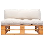 vidaXL Canapea din paleți de grădină, cu perne nisipii, lemn de pin