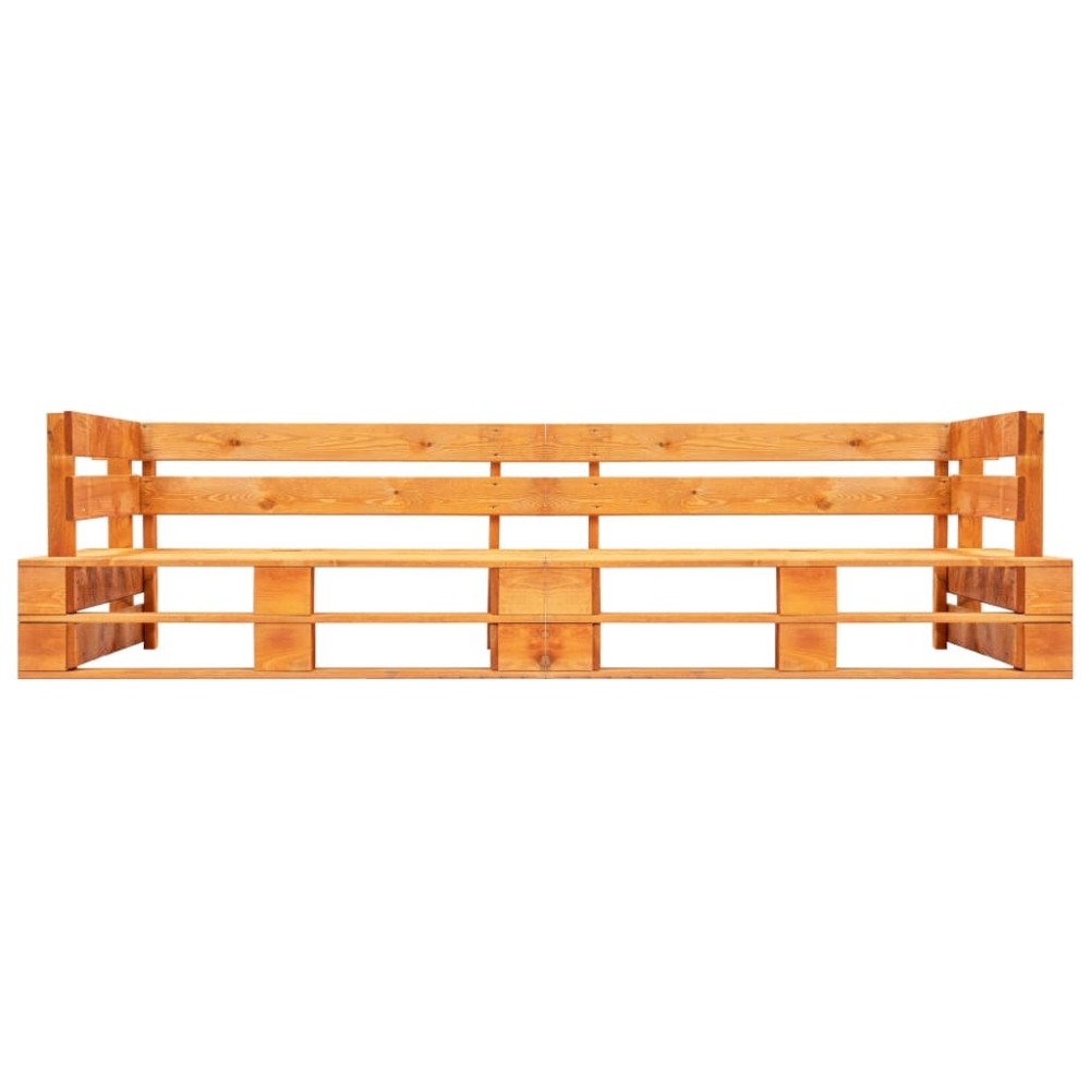 vidaXL Canapea de grădină cu 2 locuri din paleți, maro miere, lemn