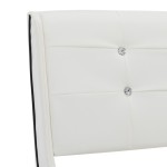 vidaXL Pat cu saltea, alb, 90 x 200 cm, piele ecologică