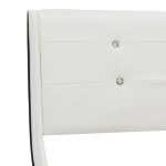 vidaXL Pat cu saltea, alb, 160 x 200 cm, piele ecologică