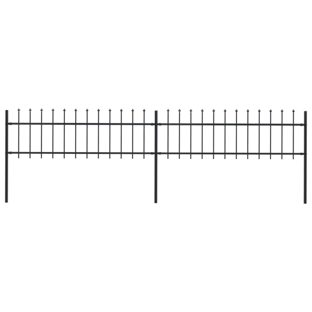 vidaXL Gard de grădină cu vârf tip suliță din oțel, 359x60 cm, negru