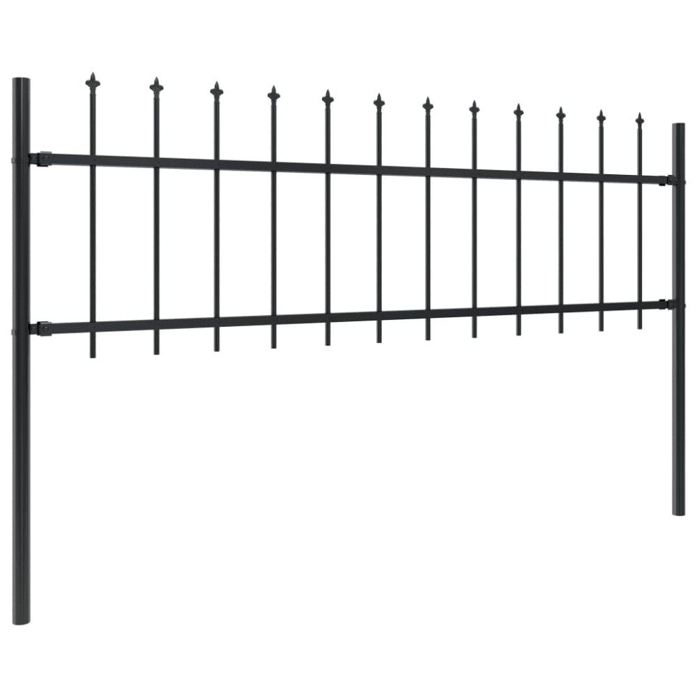 vidaXL Gard de grădină cu vârf tip suliță din oțel 537x60 cm, negru