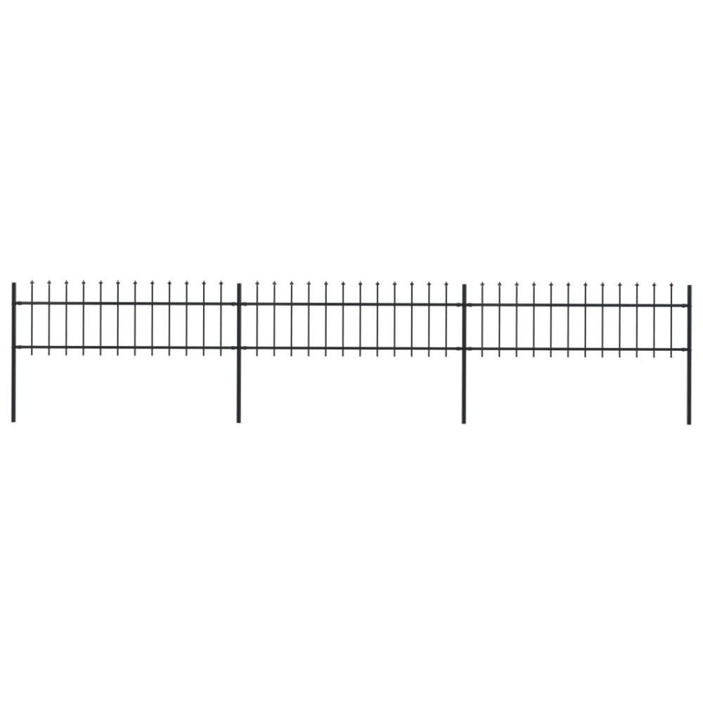 vidaXL Gard de grădină cu vârf tip suliță din oțel 537x60 cm, negru