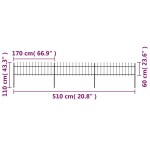 vidaXL Gard de grădină cu vârf tip suliță din oțel 537x60 cm, negru