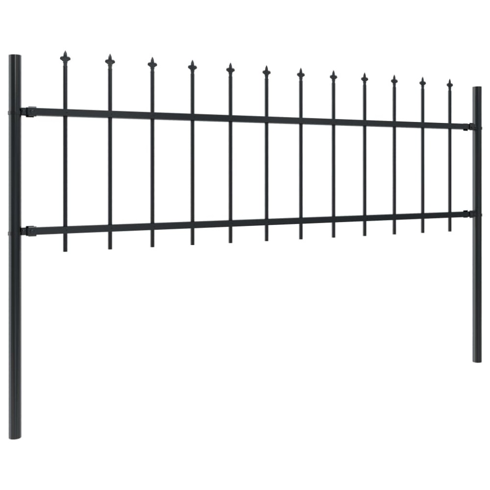 vidaXL Gard de grădină cu vârf tip suliță din oțel 714,5x60 cm, negru