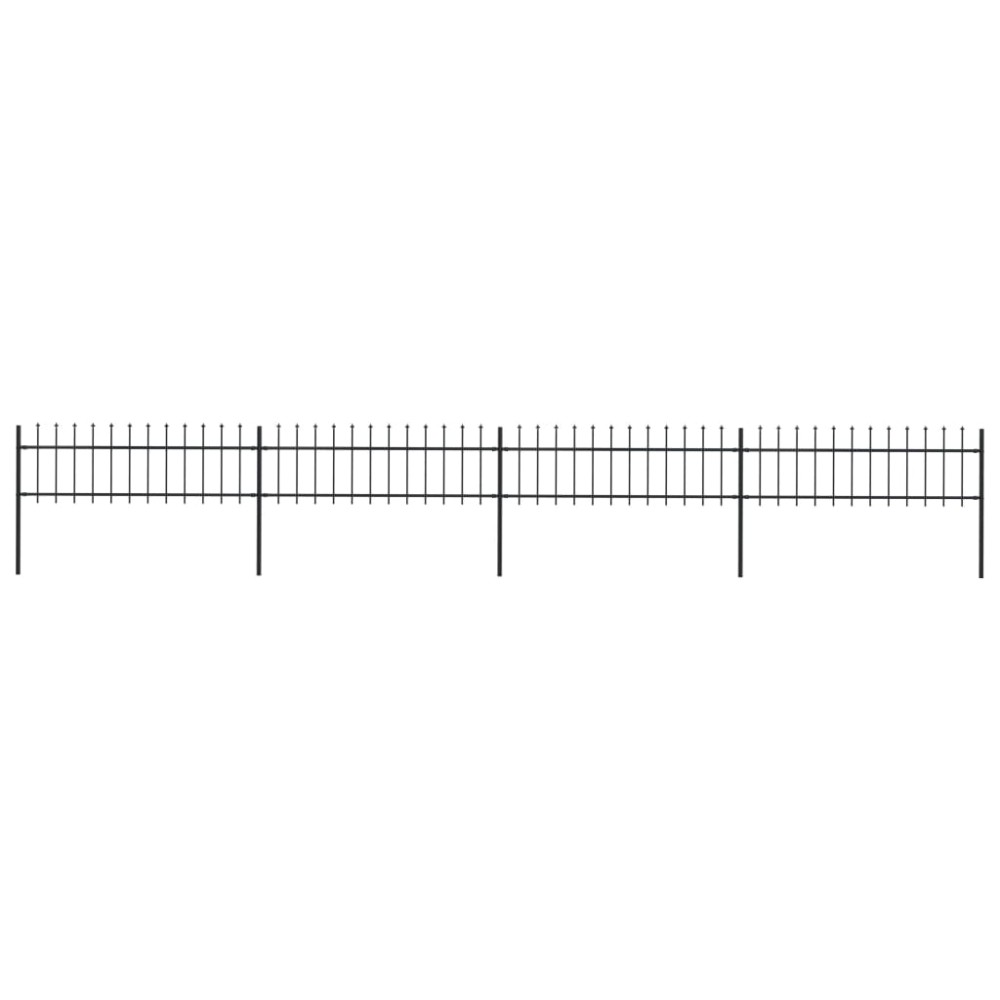 vidaXL Gard de grădină cu vârf tip suliță din oțel 714,5x60 cm, negru