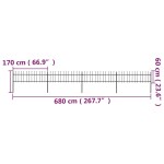 vidaXL Gard de grădină cu vârf tip suliță din oțel 714,5x60 cm, negru