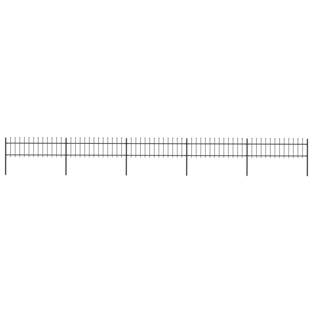 vidaXL Gard de grădină cu vârf tip suliță din oțel 892,5x60 cm, negru