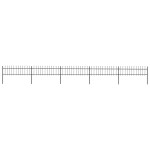 vidaXL Gard de grădină cu vârf tip suliță din oțel 892,5x60 cm, negru