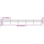 vidaXL Gard de grădină cu vârf tip suliță din oțel 892,5x60 cm, negru