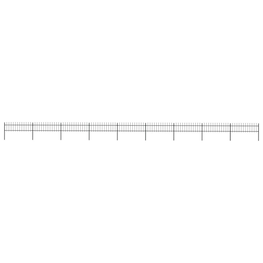 vidaXL Gard de grădină cu vârf tip suliță din oțel 1603,5x60 cm, negru