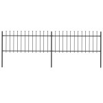 vidaXL Gard de grădină cu vârf tip suliță din oțel, 359x80 cm, negru vidaXL Gard de grădină cu vârf tip suliță din oțel, 359x80 cm, negru