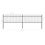 vidaXL Gard de grădină cu vârf tip suliță din oțel, 359x80 cm, negru vidaXL Gard de grădină cu vârf tip suliță din oțel, 359x80 cm, negru