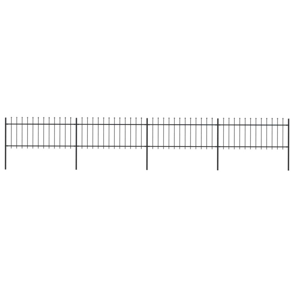 vidaXL Gard de grădină cu vârf tip suliță din oțel 714,5x80 cm, negru